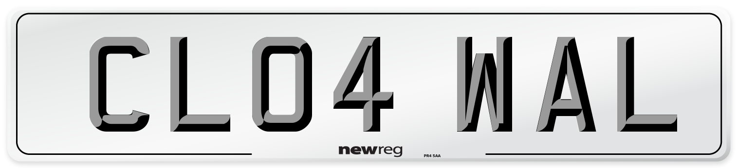 CL04 WAL Number Plate from New Reg